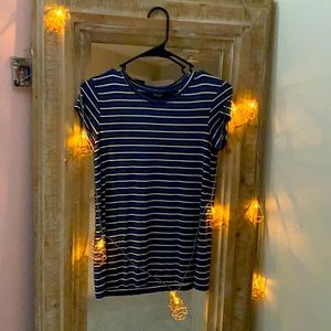 Small blue, black, and white striped T-shirt